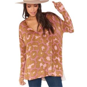Show Me Your Mumu Hug Me Sweater in Pink Cheetah